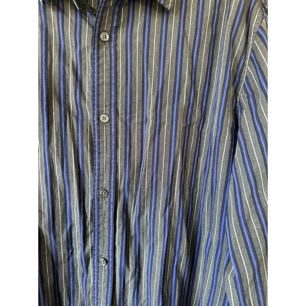 Banana Republic Men's XL Blue Brown Striped Button up Long Sleeve Shirt‎